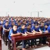 Toàn cảnh buổi làm việc với các học viên Cơ sở cai nghiện ma túy tỉnh Tiền Giang. (Ảnh: Nam Thái/TTXVN)