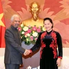 Chủ tịch Quốc hội Nguyễn Thị Kim Ngân tiếp ông Kamal Malhotra, Điều phối viên thường trú của Liên hợp quốc tại Việt Nam. (Ảnh: Trọng Đức/TTXVN)