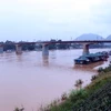 Nước lũ dâng cao trên sông Lô, địa phận thành phố Tuyên Quang. (Ảnh Quang Đán/TTXVN)