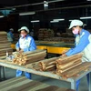 Chế biến gỗ xuất khẩu. (Ảnh: Quang Cường/TTXVN)