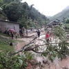 Mưa bão gây ngập lụt tại huyện biên giới Mường Lát, tỉnh Thanh Hóa. (Ảnh: TTXVN phát)