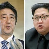 Thủ tướng Nhật Bản Shinzo Abe (trái) và nhà lãnh đạo Triều Tiên Kim Jong-un (phải). (Nguồn: Yonhap/TTXVN)