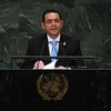 Tổng thống Guatemala Jimmy Morales phát biểu tại kỳ họp Đại hội đồng Liên hợp quốc lần thứ 73. (Nguồn: AFP/TTXVN)