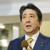 Thủ tướng Nhật Bản Shinzo Abe phát biểu với báo giới tại New York, Mỹ sau cuộc gặp Tổng thống Donald Trump. (Nguồn: Kyodo/TTXVN)