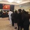 Đại sứ quán Việt Nam tại Nhật Bản tổ chức Lễ viếng Chủ tịch nước Trần Đại Quang. (Ảnh: Thành Hữu/Vietnam+)