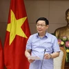 Phó Thủ tướng Vương Đình Huệ phát biểu. (Ảnh: Văn Điệp/TTXVN)