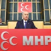 Lãnh đạo đảng MHP Devlet Bahceli phát biểu tại cuộc họp ở Ankara. (Nguồn: AFP/TTXVN)