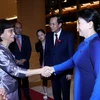 Chủ tịch Quốc hội Nguyễn Thị Kim Ngân tiếp Đoàn các nữ Bộ trưởng các nước ASEAN. (Ảnh: Trọng Đức/TTXVN)