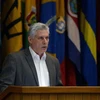 Chủ tịch Cuba Miguel Diaz-Canel phát biểu tại một diễn đàn ở thủ đô La Habana. (Nguồn: AFP/TTXVN)