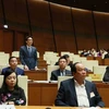 Phó Thủ tướng Vũ Đức Đam trả lời chất vấn của các Đại biểu Quốc hội. (Ảnh: Dương Giang/TTXVN)