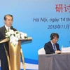 Đại sứ Trung Quốc tại Việt Nam Hùng Ba phát biểu tại hội thảo. (Ảnh: Dương Giang/TTXVN)