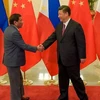 Tổng thống Philippines Rodrigo Duterte đón Chủ tịch nước Trung Quốc Tập Cận Bình. (Nguồn: AFP)