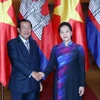 Chủ tịch Quốc hội Nguyễn Thị Kim Ngân tiếp Thủ tướng Chính phủ Hoàng gia Campuchia Samdech Techo Hun Sen. (Ảnh: Trọng Đức/TTXVN)