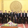 Bí thư Tỉnh ủy Ninh Bình Nguyễn Thị Thanh, ông Shii Kazuo cùng các đại biểu. (Ảnh: Ninh Đức Phương/TTXVN)