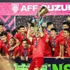 Các cầu thủ đội tuyển Việt Nam giành cúp vô địch Đông Nam Á - AFF Suzuki Cup 2018. (Ảnh: Trọng Đạt/TTXVN)
