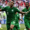 Các cầu thủ đội tuyển Saudi Arabia ăn mừng chiến thắng. (Nguồn: AFP/TTXVN)