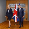 Chủ tịch Hội đồng châu Âu Donald Tusk (phải) và Thủ tướng Anh Theresa May. (Nguồn: THX/TTXVN)