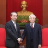 Tổng Bí thư, Chủ tịch nước Nguyễn Phú Trọng tiếp Đại sứ Trung Quốc tại Việt Nam Hùng Ba. (Ảnh: Lâm Khánh/TTXVN)