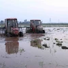 Làm đất chuẩn bị gieo cấy lúa vụ Đông Xuân 2018-2019 tại xã Giao Tiến, huyện Giao Thủy, tỉnh Nam Định. (Ảnh: Vũ Sinh/TTXVN)