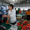 Một cơ sở sản xuất rau sạch ở huyện Đức Trọng, Lâm Đồng, áp dụng phần mềm Diagri để đồng bộ với hệ thống tem QR, BAR code. (Ảnh: Nguyễn Dũng/TTXVN)