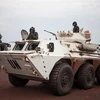 Binh sỹ thuộc Lực lượng gìn giữ hòa bình của Liên hợp quốc tại Cộng hòa Trung Phi tuần tra tại Gamboula, Cộng hòa Trung Phi. (Nguồn: AFP/TTXVN)