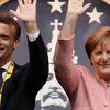 Tổng thống Pháp Emmanuel Macron và Thủ tướng Đức Angela Merkel. (Nguồn: EPA/EFE)