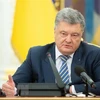 Tổng thống Ukraine Petro Poroshenko chủ trì một phiên họp của Hội đồng An ninh và Quốc phòng Ukraine. (Nguồn: AFP/TTXVN)