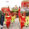 Lễ rước nước tại Lễ hội Thái Miếu nhà Trần. (Ảnh: TTXVN phát)
