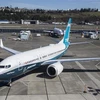 Máy bay 737 MAX của Boeing sau khi thực hiện chuyến bay thử nghiệm tại Seattle, Washington. (Nguồn: AFP/TTXVN)
