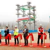 Lễ khởi công lắp đặt kết cấu thép cho Lò hơi số 1 tại dự án Nhà máy Nhiệt điện Nghi Sơn 2. (Nguồn: congdoanxaydungvn.org.vn)
