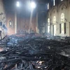 Cháy nhà thờ xứ Thọ Vực, hàng trăm m2 trần gỗ bị thiêu rụi