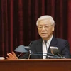 Trong ảnh: Tổng Bí thư, Chủ tịch nước Nguyễn Phú Trọng phát biểu. (Ảnh: Phương Hoa/TTXVN)