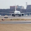 Máy bay Boeing 737 Max 8 hạ cánh tại sân bay quốc gia Washington Reagan, Washington D.C., Mỹ. (Nguồn: THX/TTXVN)