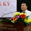Thứ trưởng Bộ Công thương Đỗ Thắng Hải trả lời phỏng vấn báo chí tại buổi họp báo. (Ảnh: Trần Việt/TTXVN)