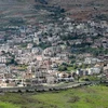 Hình ảnh thị trấn Majdal Shams trên Cao nguyên Golan do Israel chiếm đóng. (Nguồn: AFP/TTXVN)