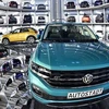 Các mẫu xe của hãng Volkswagen trưng bày tại Wolfsburg, Đức. (Nguồn: AFP/TTXVN)