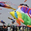 Những cánh diều đủ màu sắc, kiểu dáng được giới thiệu tại Liên hoan Diều Quốc tế lần thứ 36 ở Duy Phường, tỉnh Sơn Đông, Trung Quốc ngày 20/4. (Nguồn: THX/TTXVN)