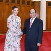 Thủ tướng Nguyễn Xuân Phúc tiếp Công chúa kế vị Thụy Điển Victoria Ingrid Alice Desiree và phu quân đang có chuyến thăm chính thức Việt Nam. (Ảnh: Thống Nhất/TTXVN)