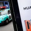 Panô quảng cáo Huawei tại London. (Nguồn: AFP)