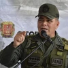 Bộ trưởng Quốc phòng Venezuela Vladimir Padrino Lopez phát biểu tại Caracas. (Nguồn: AFP/TTXVN)