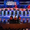 Các ứng cử viên Tổng thống Mỹ của đảng Dân chủ trong cuộc tranh luận đầu tiên tại Miami, Florida, ngày 26/6. (Nguồn: AFP/TTXVN)