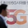 Biển quảng cáo công nghệ 5G tại thủ đô Seoul, Hàn Quốc. (Nguồn: Yonhap/TTXVN)
