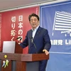 Thủ tướng Nhật Bản Shinzo Abe phát biểu trong cuộc họp báo tại trụ sở đảng LDP tại Tokyo ngày 22/7. (Nguồn: AFP/TXVN)