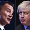 Cựu Ngoại trưởng Anh Boris Johnson (phải) và Ngoại trưởng đương nhiệm Jeremy Hunt (trái). (Ảnh: AFP/TTXVN)