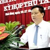 Ông Nguyễn Khắc Thận phát biểu tại Kỳ họp thứ 8, Hội đồng Nhân dân tỉnh Thái Bình khóa XVI. (Ảnh: Thế Duyệt/TTXVN)
