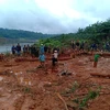Hiện trường vụ sạt lở đất tại xã Đắk Sin, huyện Đắk R’lấp, tỉnh Đắk Nông. (Ảnh: TTXVN phát)