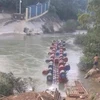 Bến sông nơi xảy ra vụ lật bè khiến ba người mất tích tại xóm Lũng Om, xã Đại Sơn, huyện Phục Hòa, Cao Bằng. (Ảnh: TTXVN phát)