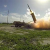 Hệ thống phòng thủ tên lửa tầm cao giai đoạn cuối THAAD của Mỹ được vận hành thử nghiệm tại đảo Wake, Thái Bình Dương. (Ảnh: AFP/TTXVN)