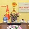 Phó Chủ nhiệm Ủy ban Tư pháp Nguyễn Văn Pha trình bày tóm tắt kết quả giám sát. (Nguồn: quochoi.vn)