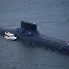 Tàu ngầm chạy bằng năng lượng hạt nhân Dmitry Donskoi của Nga. (Ảnh: TASS/TTXVN)